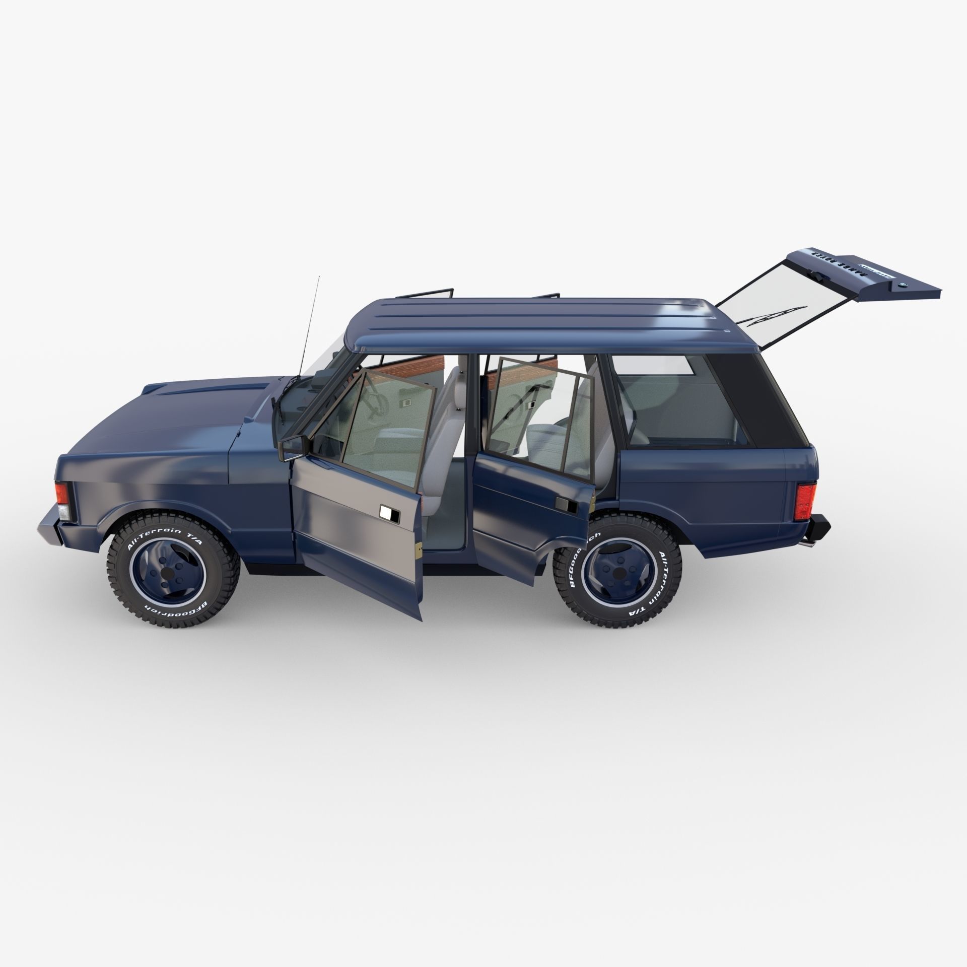 Range Rover Classic with interior RHD 3D model_23