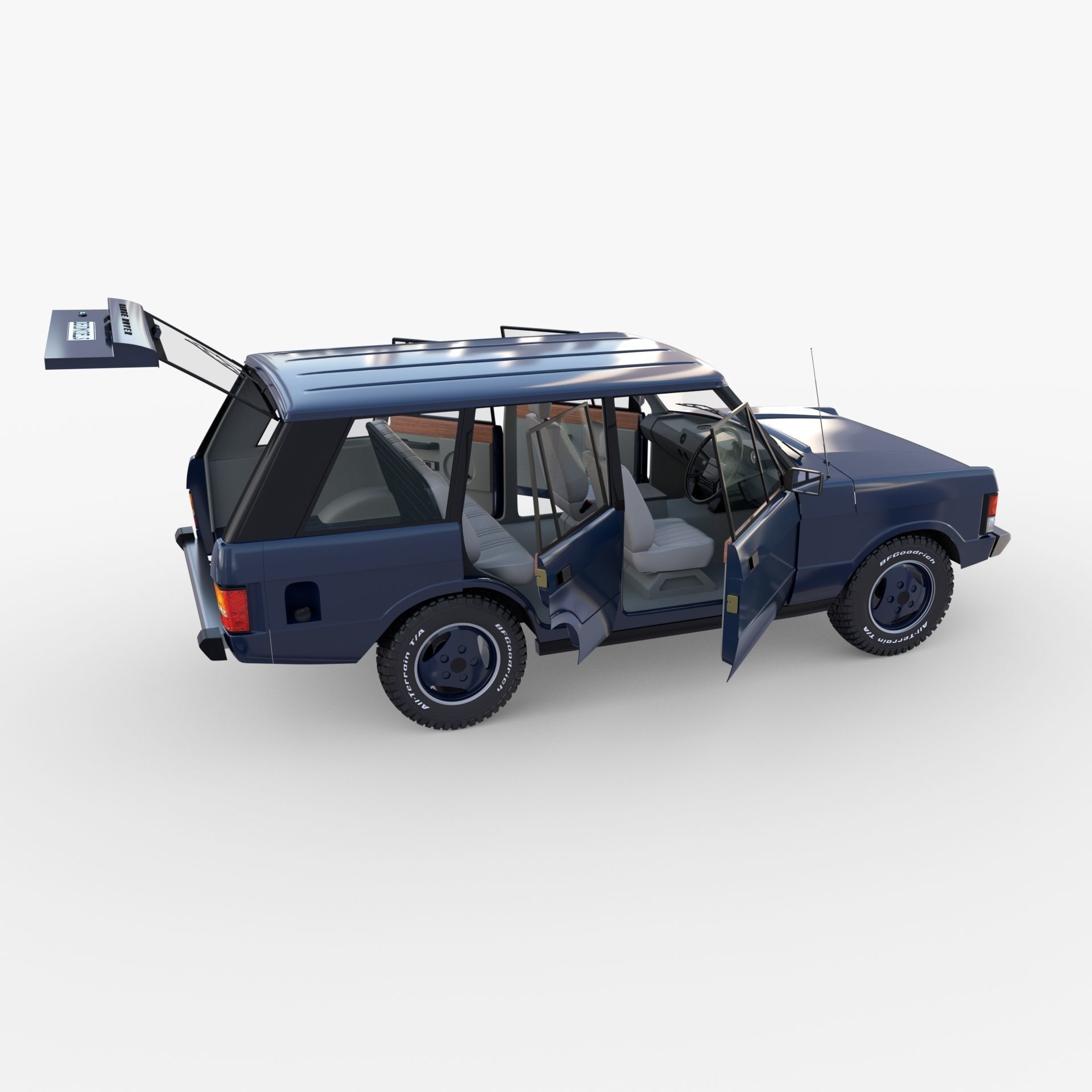 Range Rover Classic with interior RHD 3D model_26