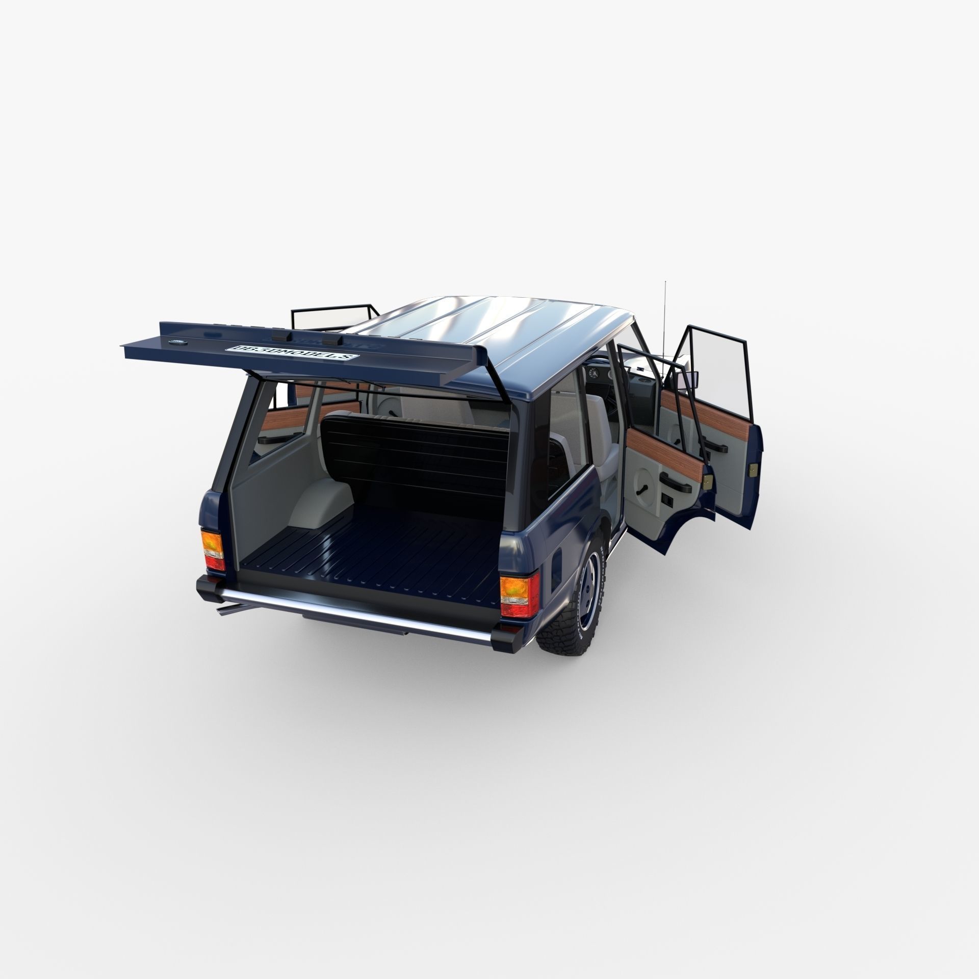 Range Rover Classic with interior RHD 3D model_25