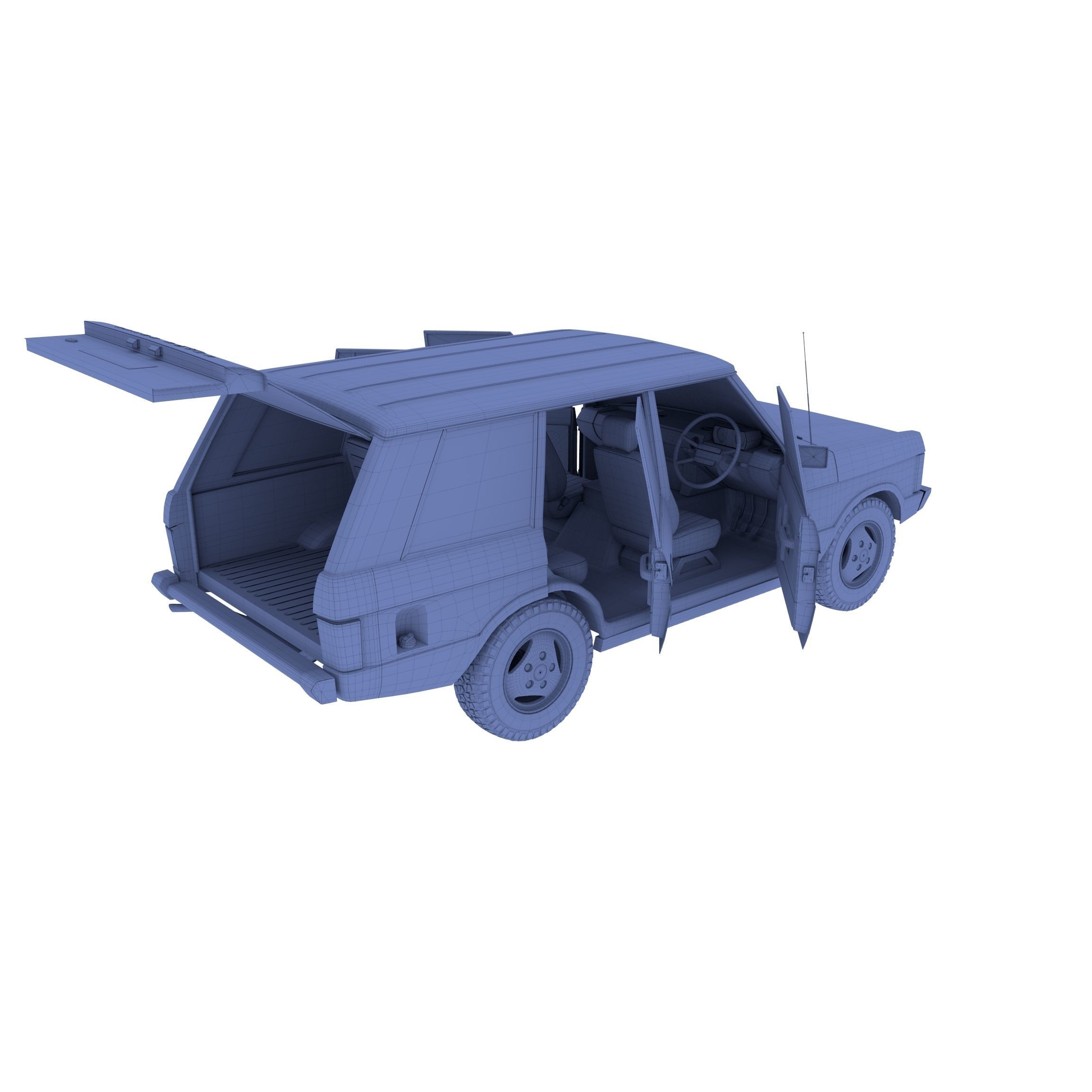 Range Rover Classic with interior RHD 3D model_35