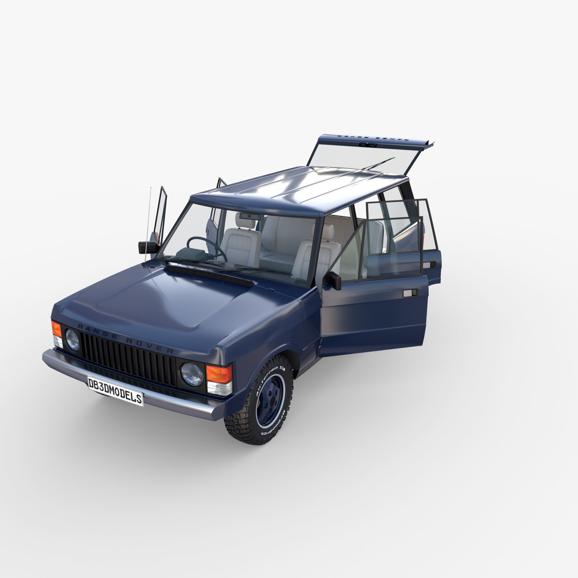 Range Rover Classic with interior RHD 3D model_22
