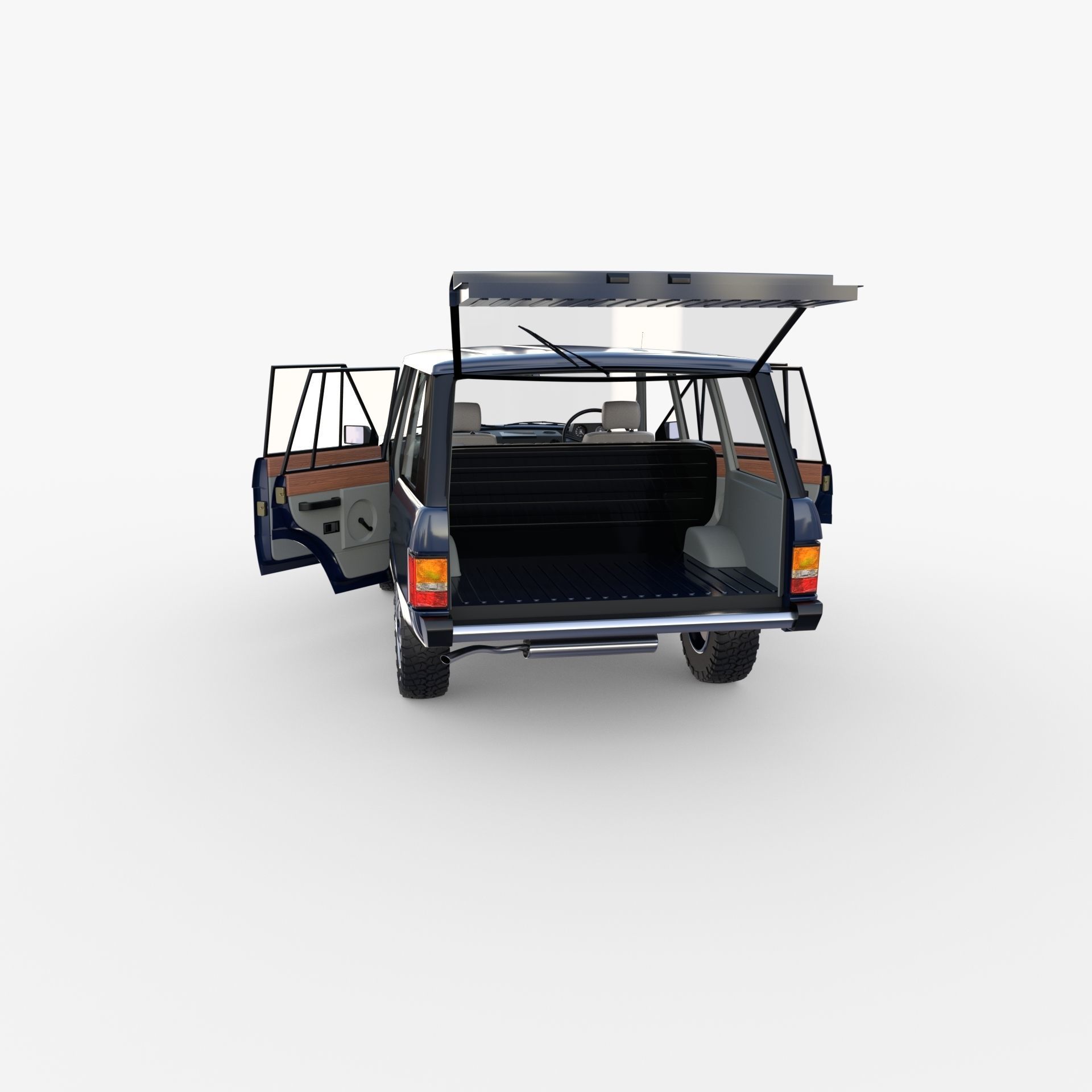 Range Rover Classic with interior RHD 3D model_18