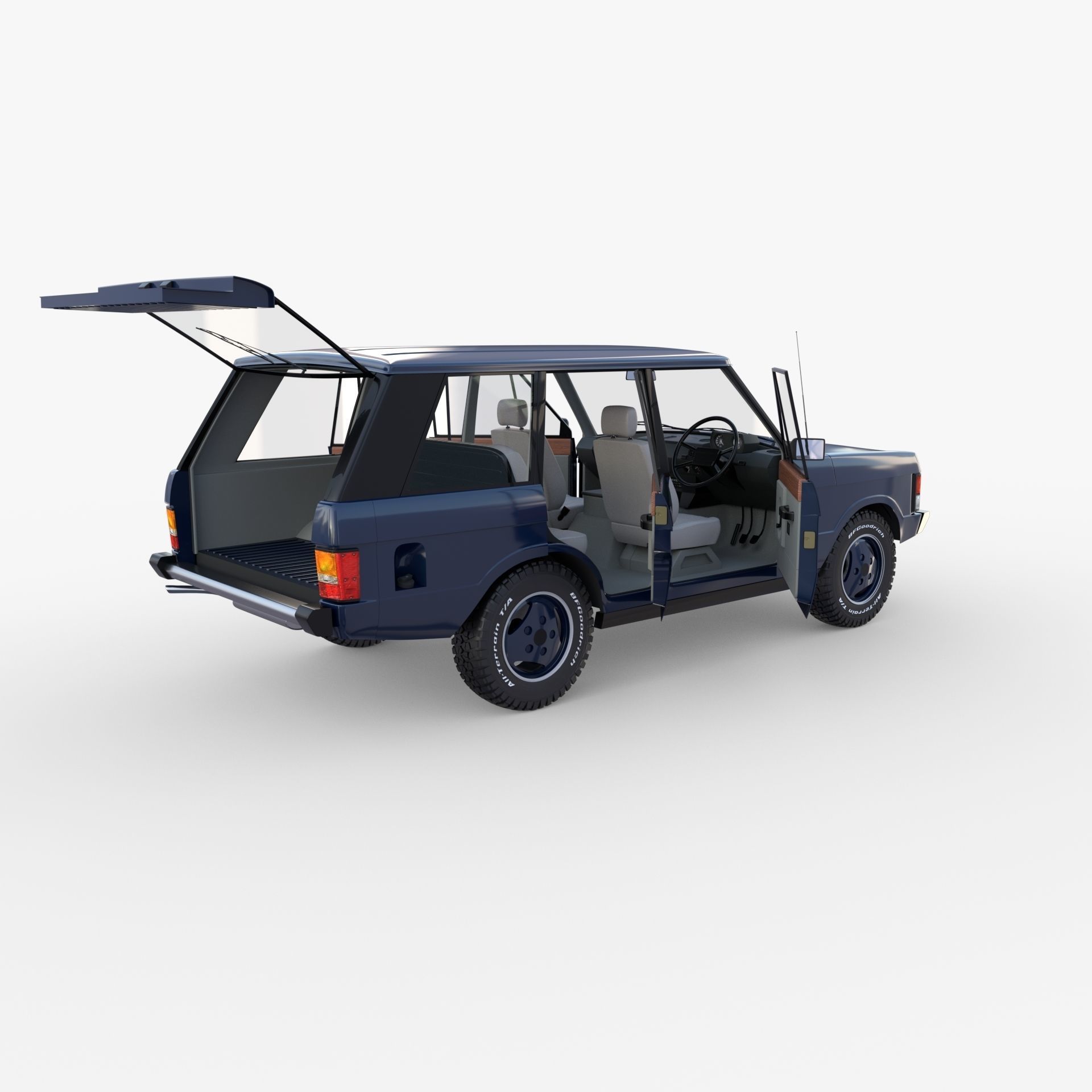 Range Rover Classic with interior RHD 3D model_19