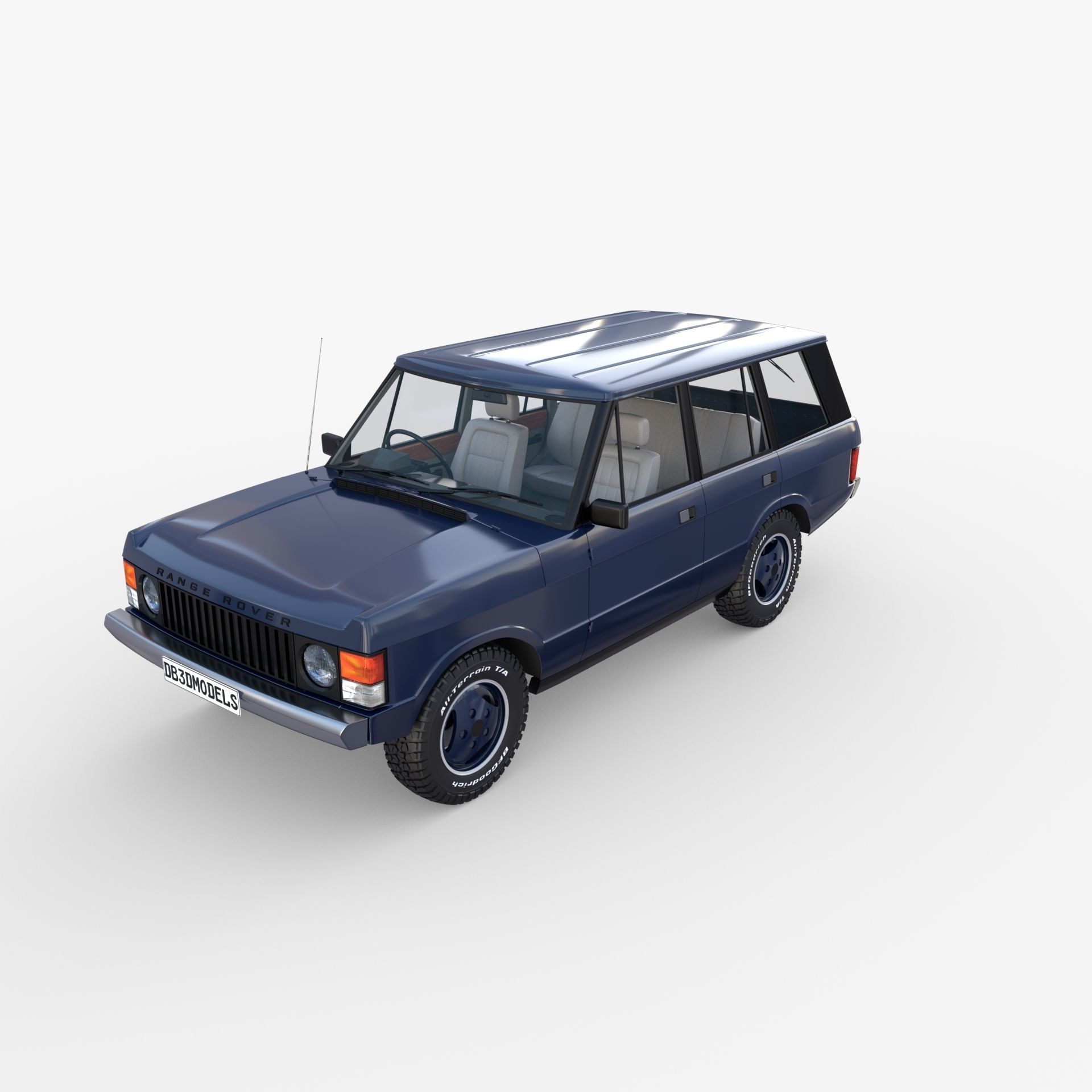 Range Rover Classic with interior RHD 3D model_8