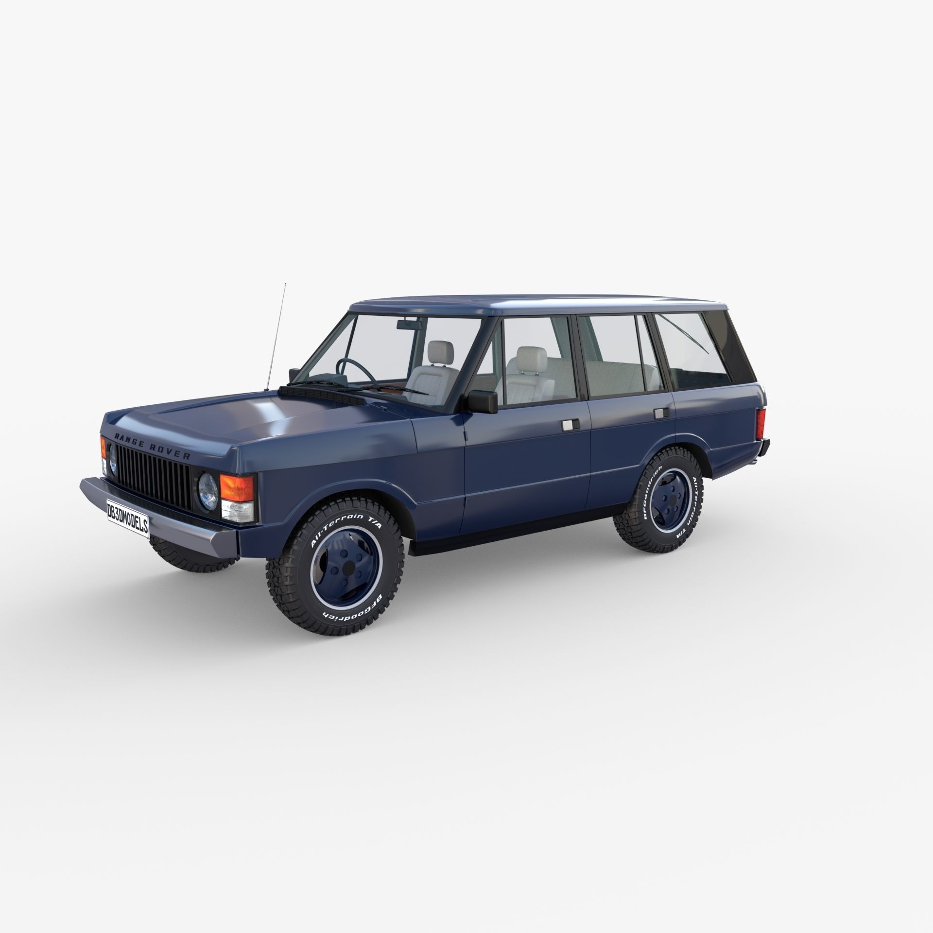 Range Rover Classic with interior RHD 3D model_2