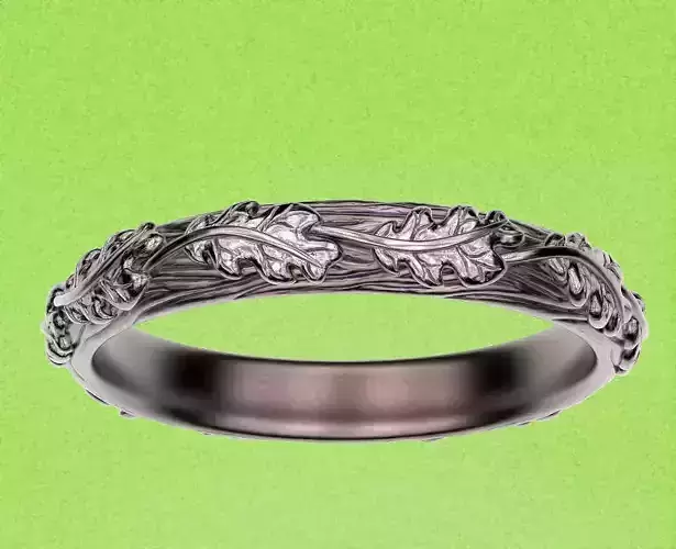 Ring Oak Leaves 3D print model