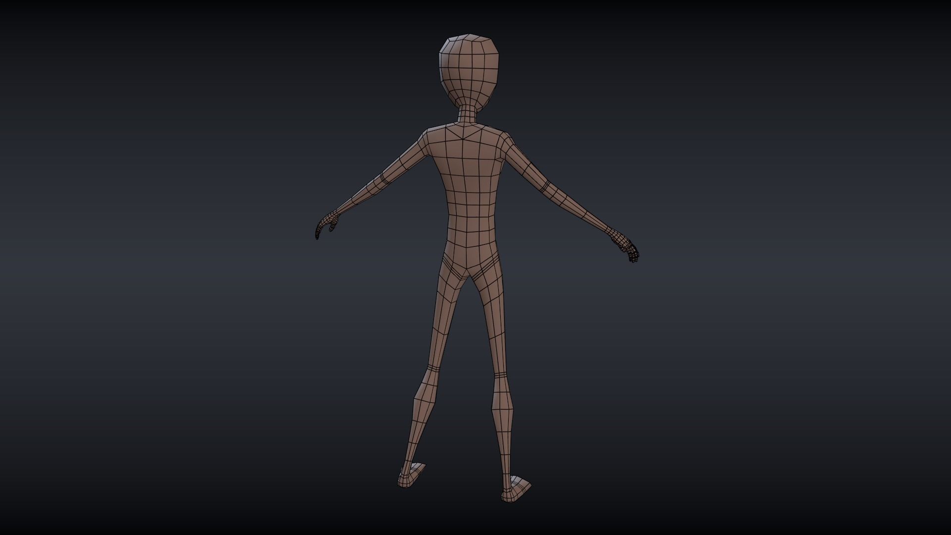 Low Poly Cartoon Character  Male Basemesh Low-poly 3D model_4