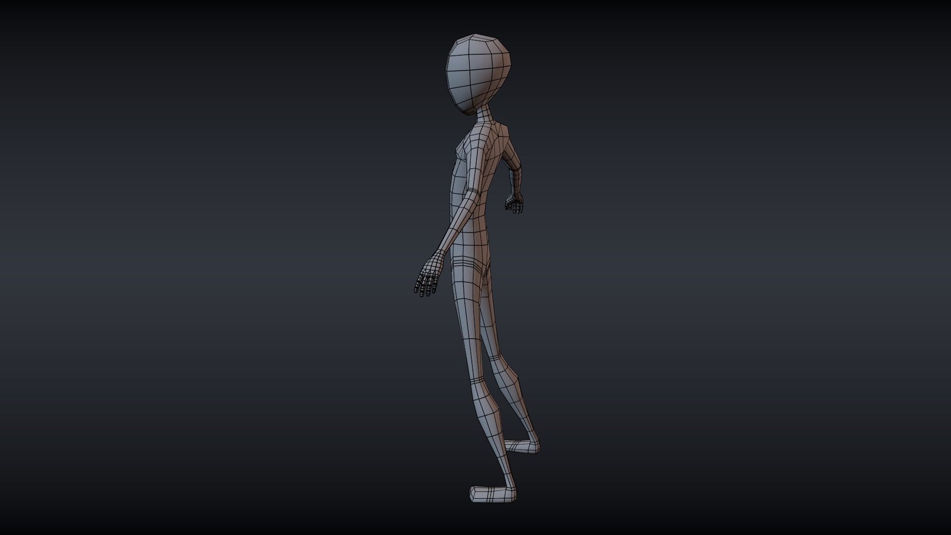 Low Poly Cartoon Character  Male Basemesh Low-poly 3D model_3
