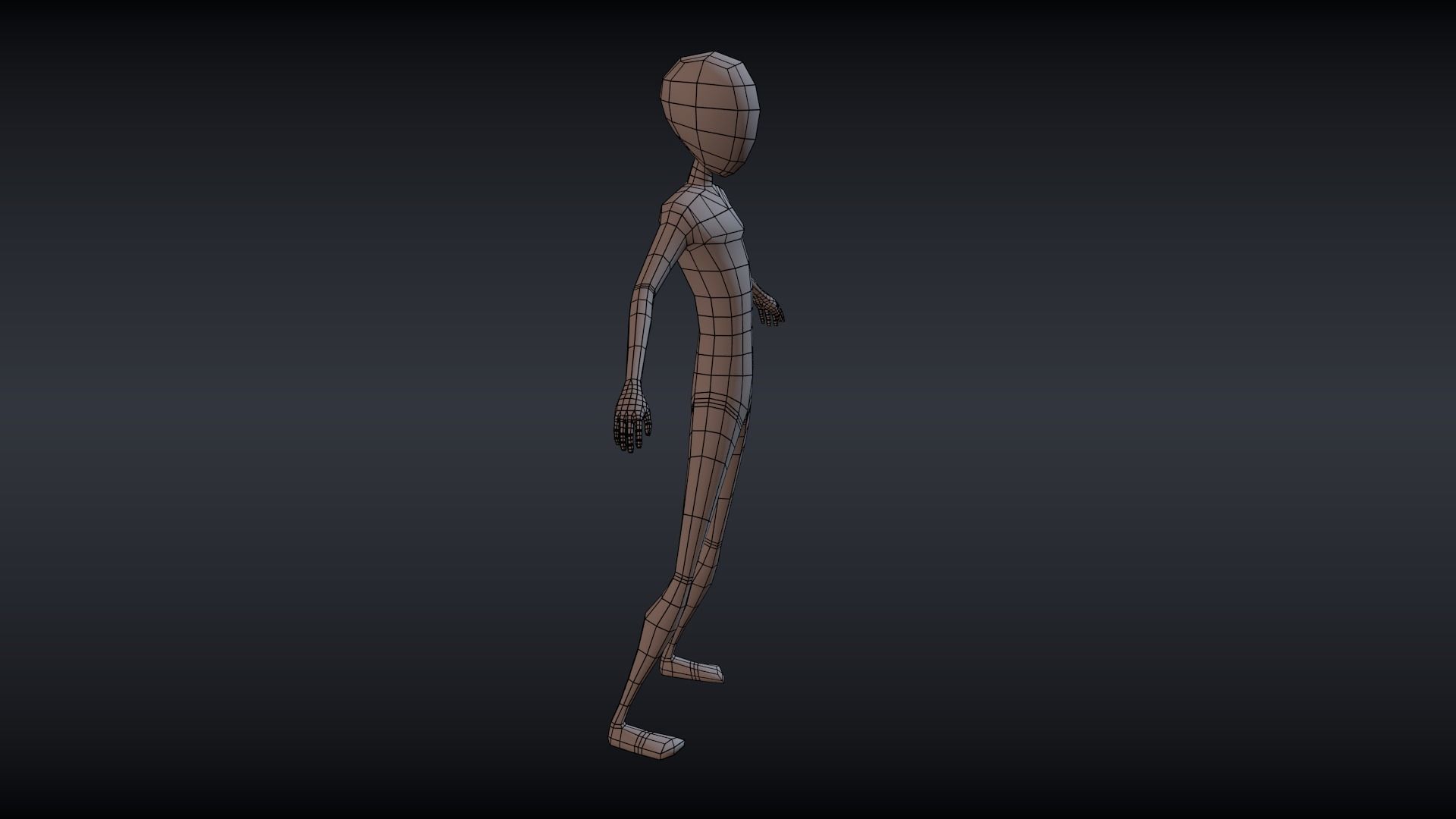 Low Poly Cartoon Character  Male Basemesh Low-poly 3D model_5
