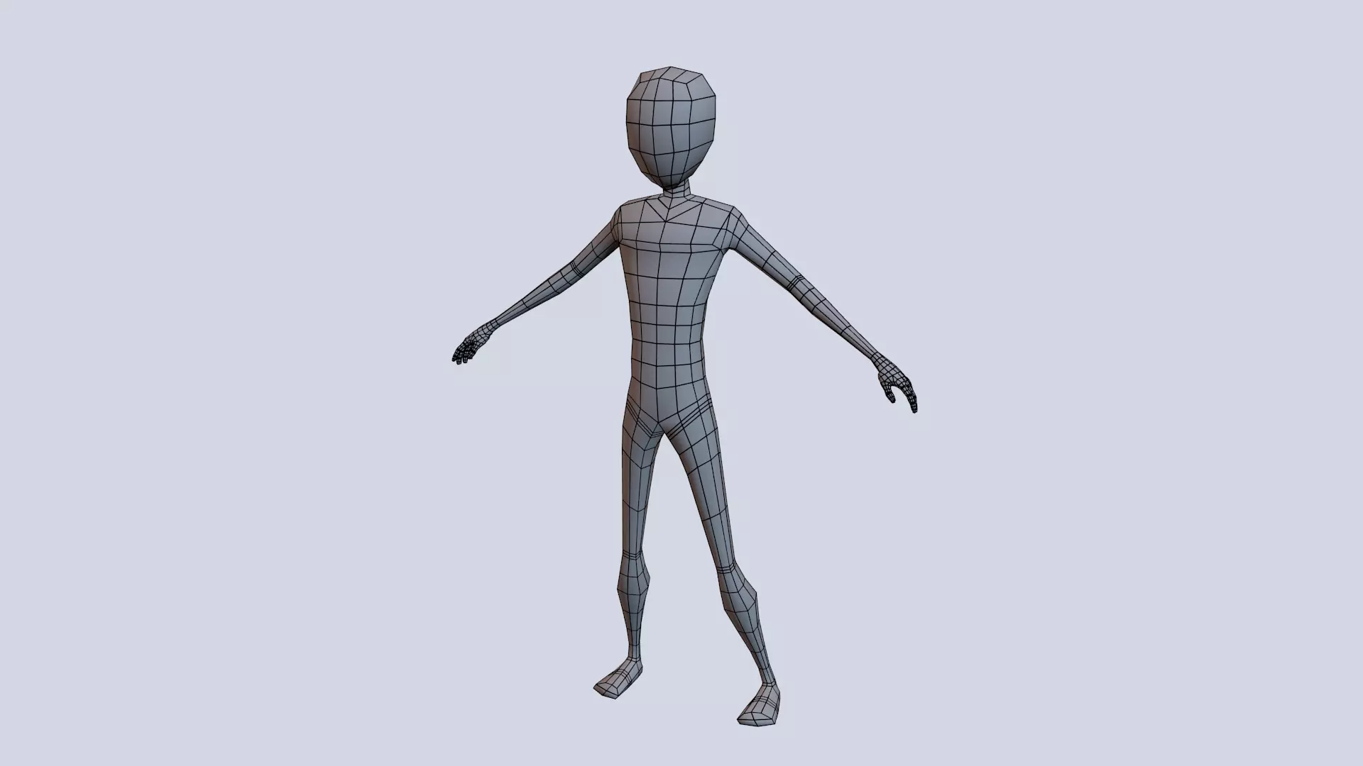 Low Poly Cartoon Character  Male Basemesh Low-poly 3D model_0
