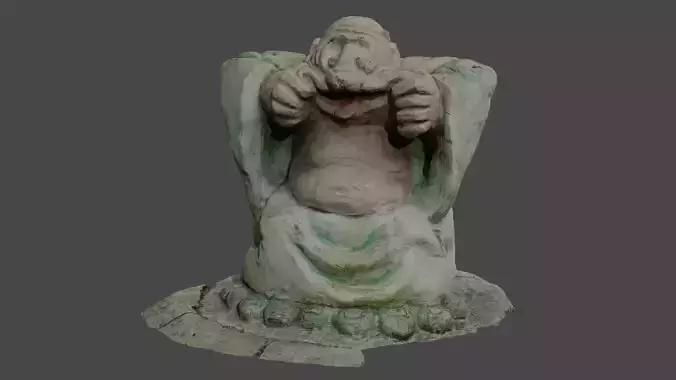 Statue of a cheerful old man