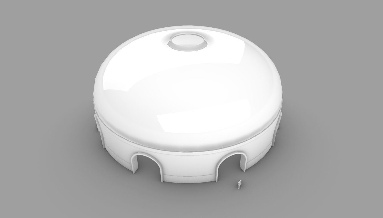 Dome Pavilion with Solid Dome with Top Opening v2 3D model_81