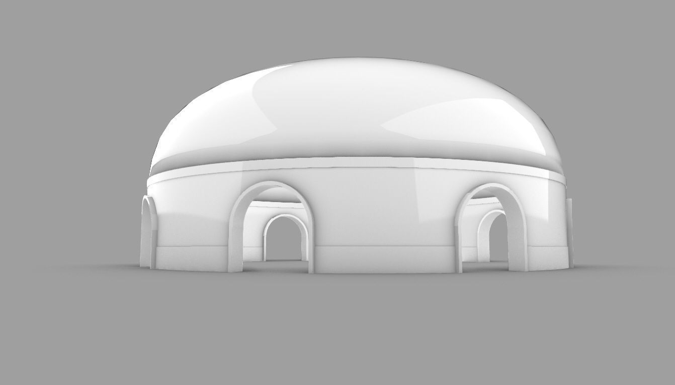 Dome Pavilion with Solid Dome with Top Opening v2 3D model_89