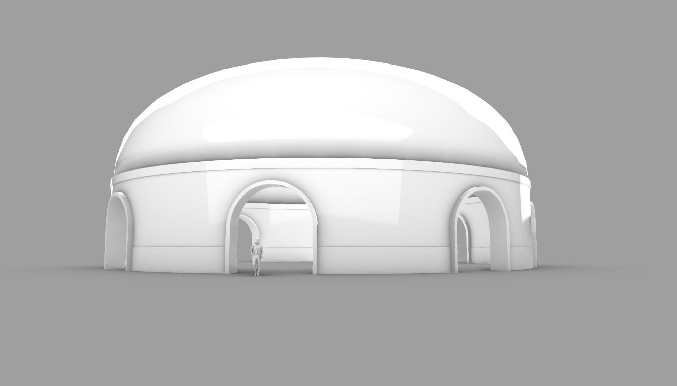 Dome Pavilion with Solid Dome with Top Opening v2 3D model_94