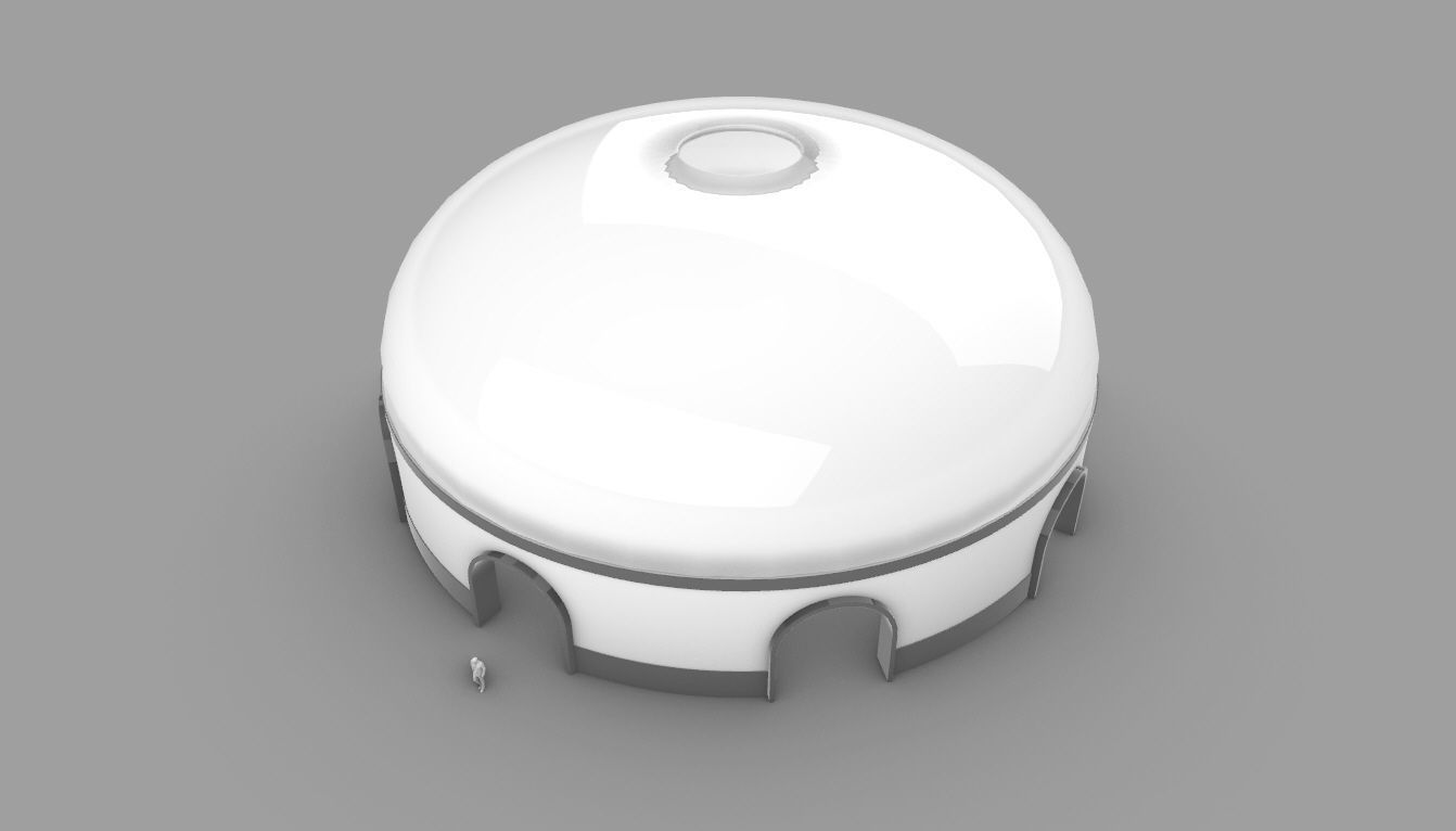 Dome Pavilion with Solid Dome with Top Opening v2 3D model_34