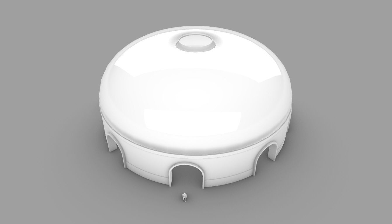 Dome Pavilion with Solid Dome with Top Opening v2 3D model_90