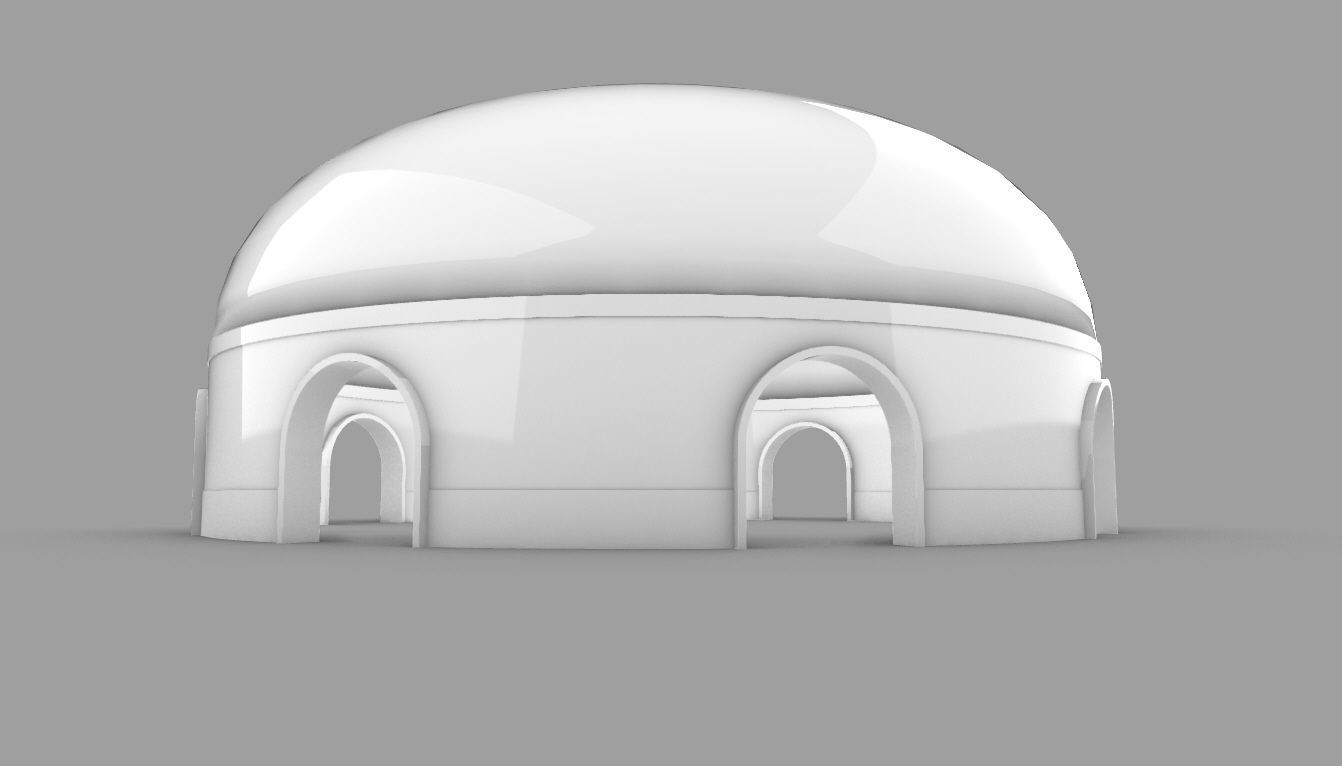 Dome Pavilion with Solid Dome with Top Opening v2 3D model_101