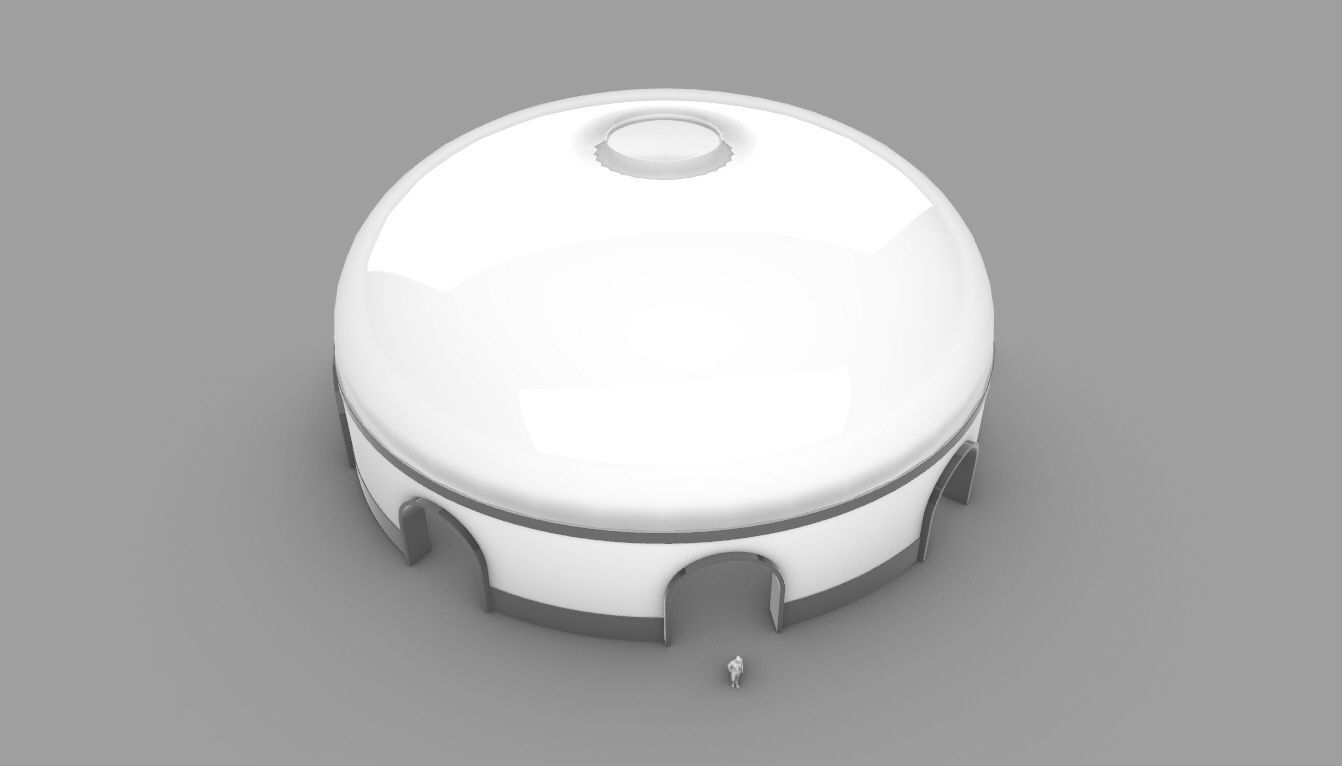 Dome Pavilion with Solid Dome with Top Opening v2 3D model_60