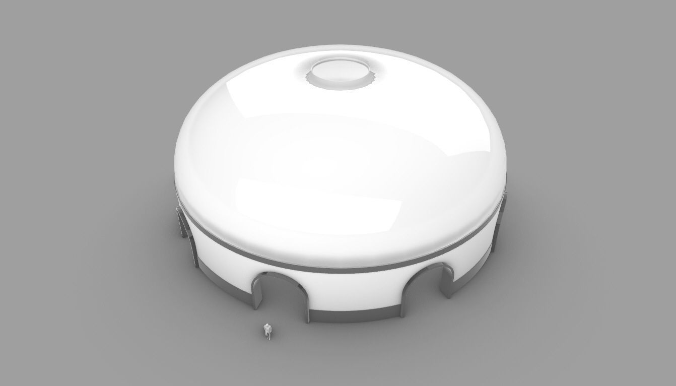Dome Pavilion with Solid Dome with Top Opening v2 3D model_31