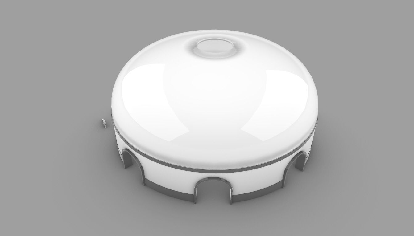 Dome Pavilion with Solid Dome with Top Opening v2 3D model_36
