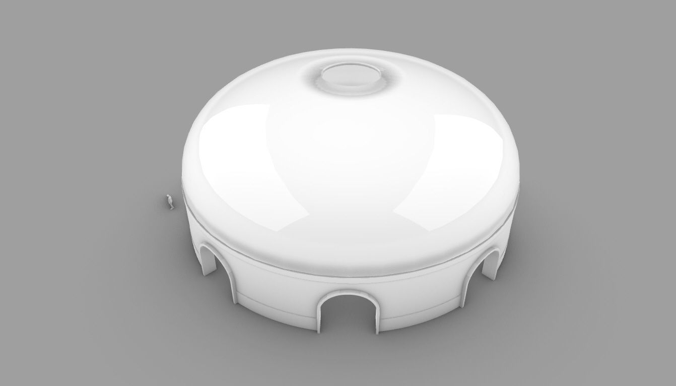 Dome Pavilion with Solid Dome with Top Opening v2 3D model_66