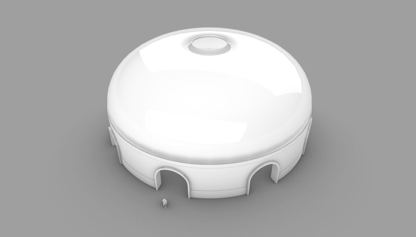 Dome Pavilion with Solid Dome with Top Opening v2 3D model_61