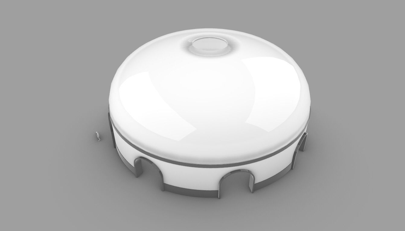 Dome Pavilion with Solid Dome with Top Opening v2 3D model_35