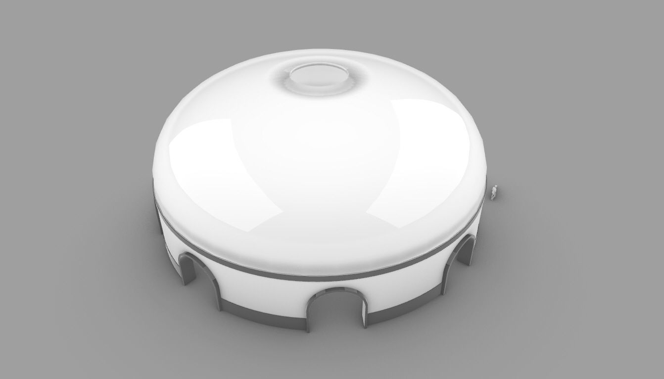 Dome Pavilion with Solid Dome with Top Opening v2 3D model_15