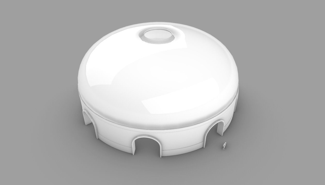 Dome Pavilion with Solid Dome with Top Opening v2 3D model_80