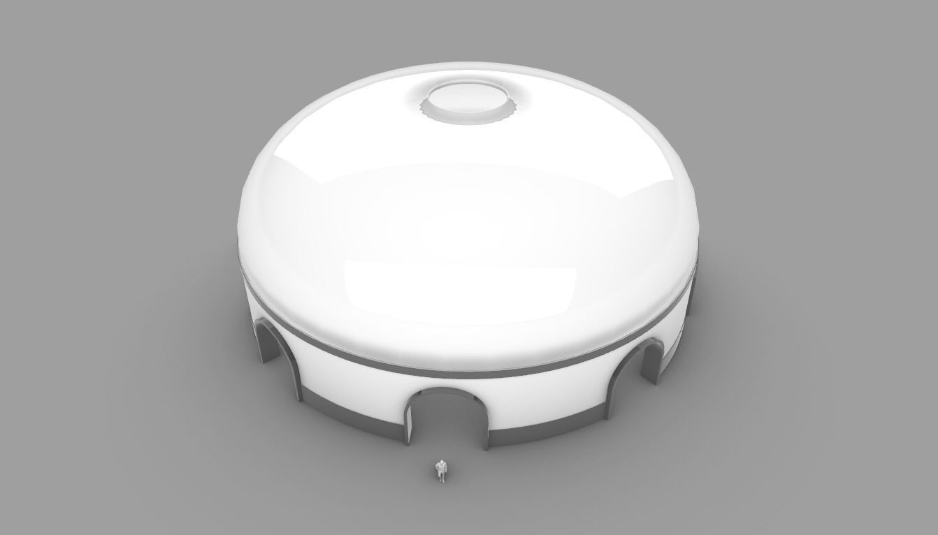 Dome Pavilion with Solid Dome with Top Opening v2 3D model_55
