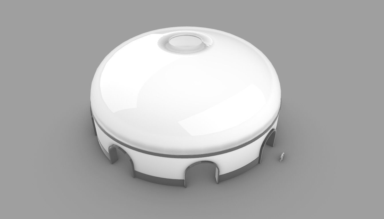 Dome Pavilion with Solid Dome with Top Opening v2 3D model_63