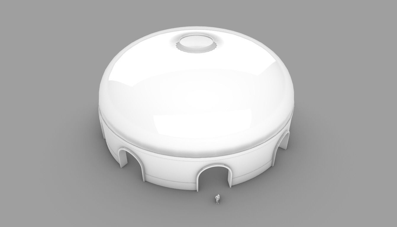 Dome Pavilion with Solid Dome with Top Opening v2 3D model_85