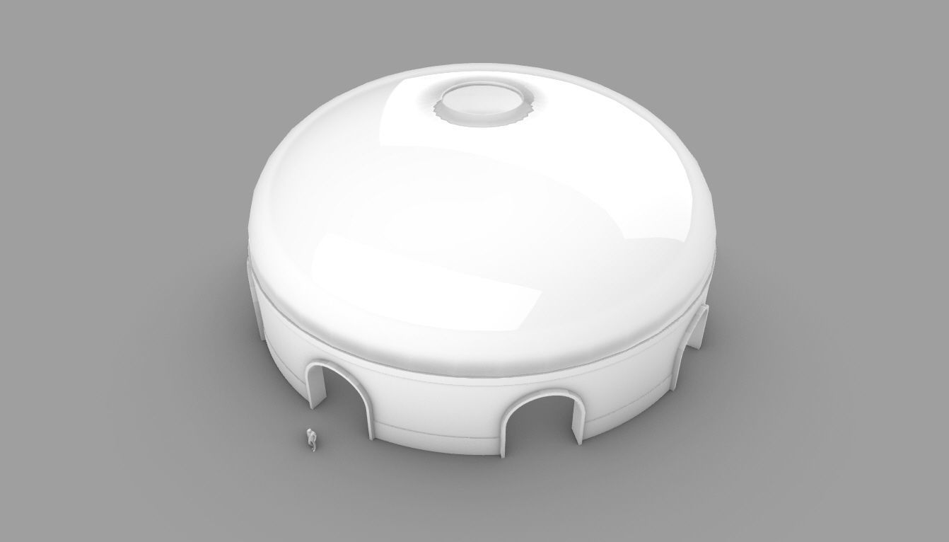 Dome Pavilion with Solid Dome with Top Opening v2 3D model_71