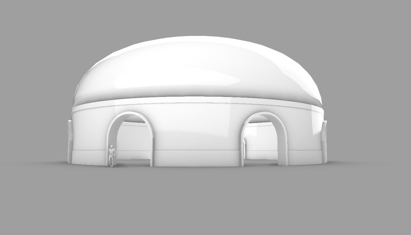 Dome Pavilion with Solid Dome with Top Opening v2 3D model_84
