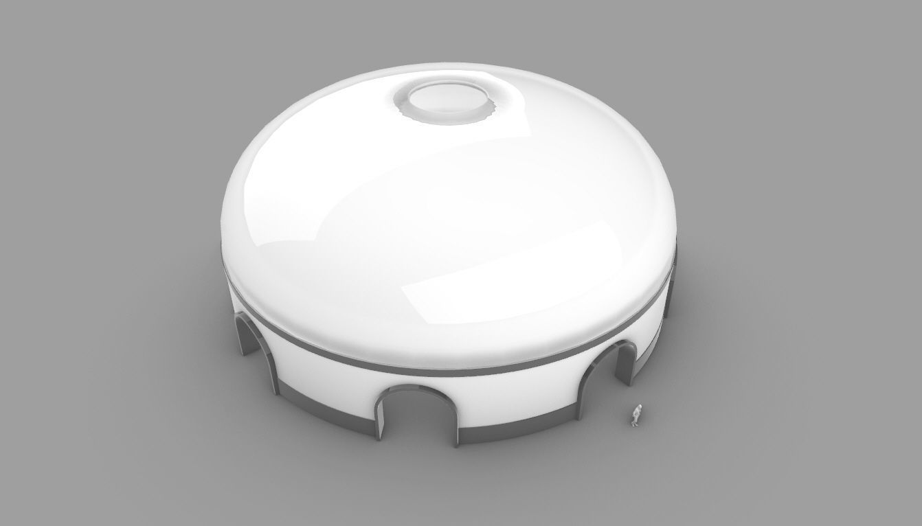 Dome Pavilion with Solid Dome with Top Opening v2 3D model_59