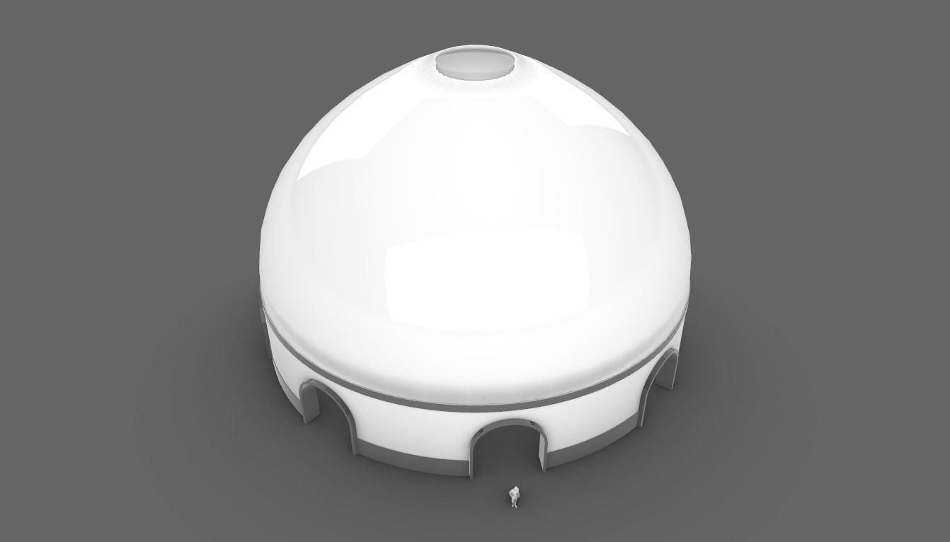 Dome Pavilion with Solid Dome with Top Opening v3 3D model_99