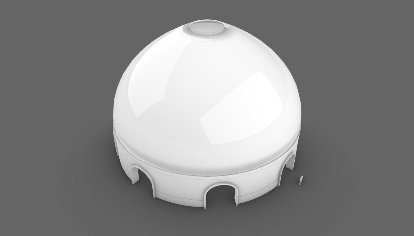 Dome Pavilion with Solid Dome with Top Opening v3 3D model_88