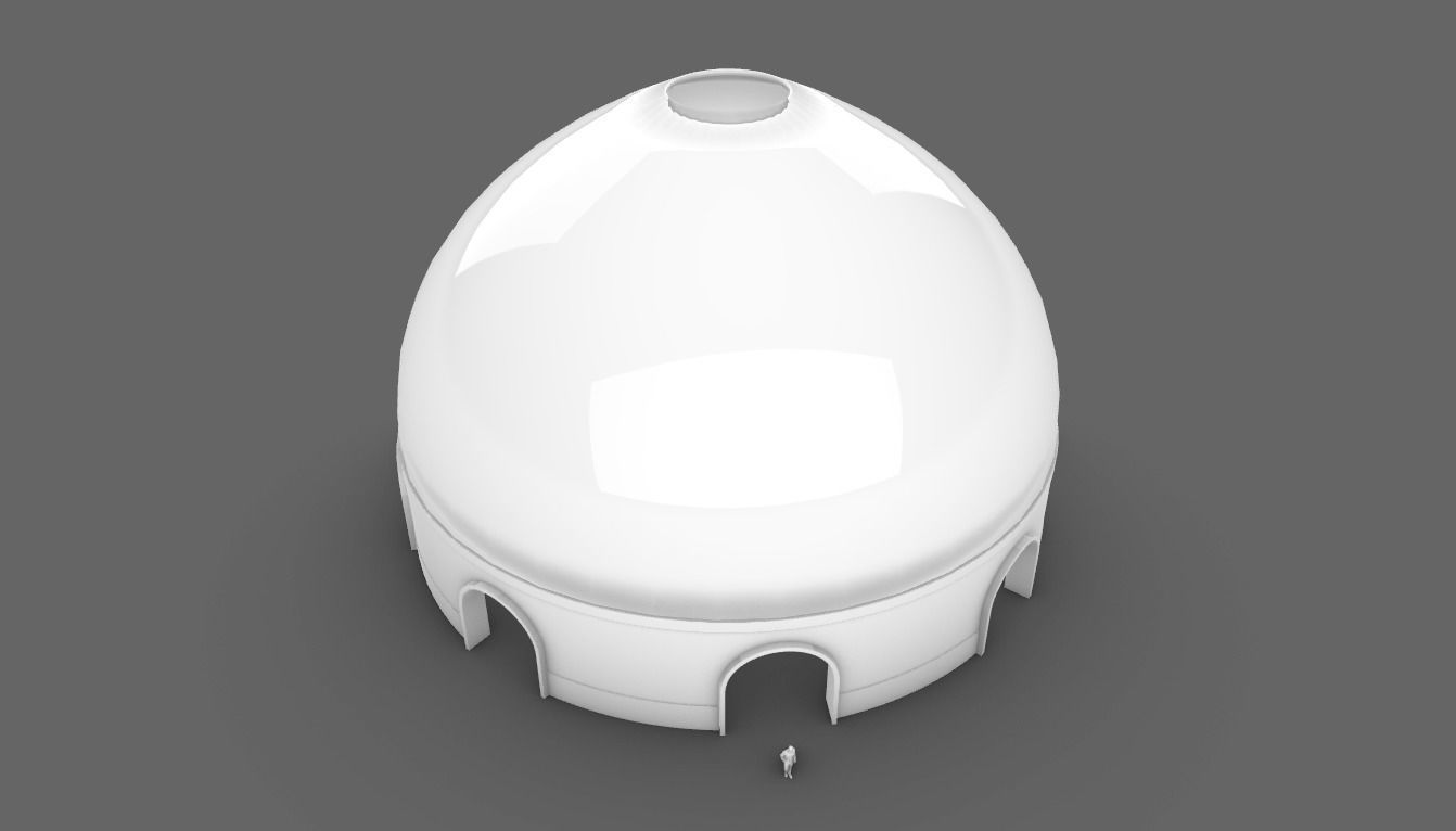Dome Pavilion with Solid Dome with Top Opening v3 3D model_101