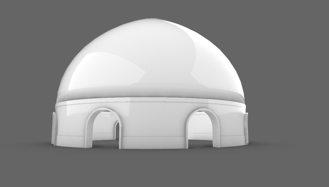 Dome Pavilion with Solid Dome with Top Opening v3 3D model_69