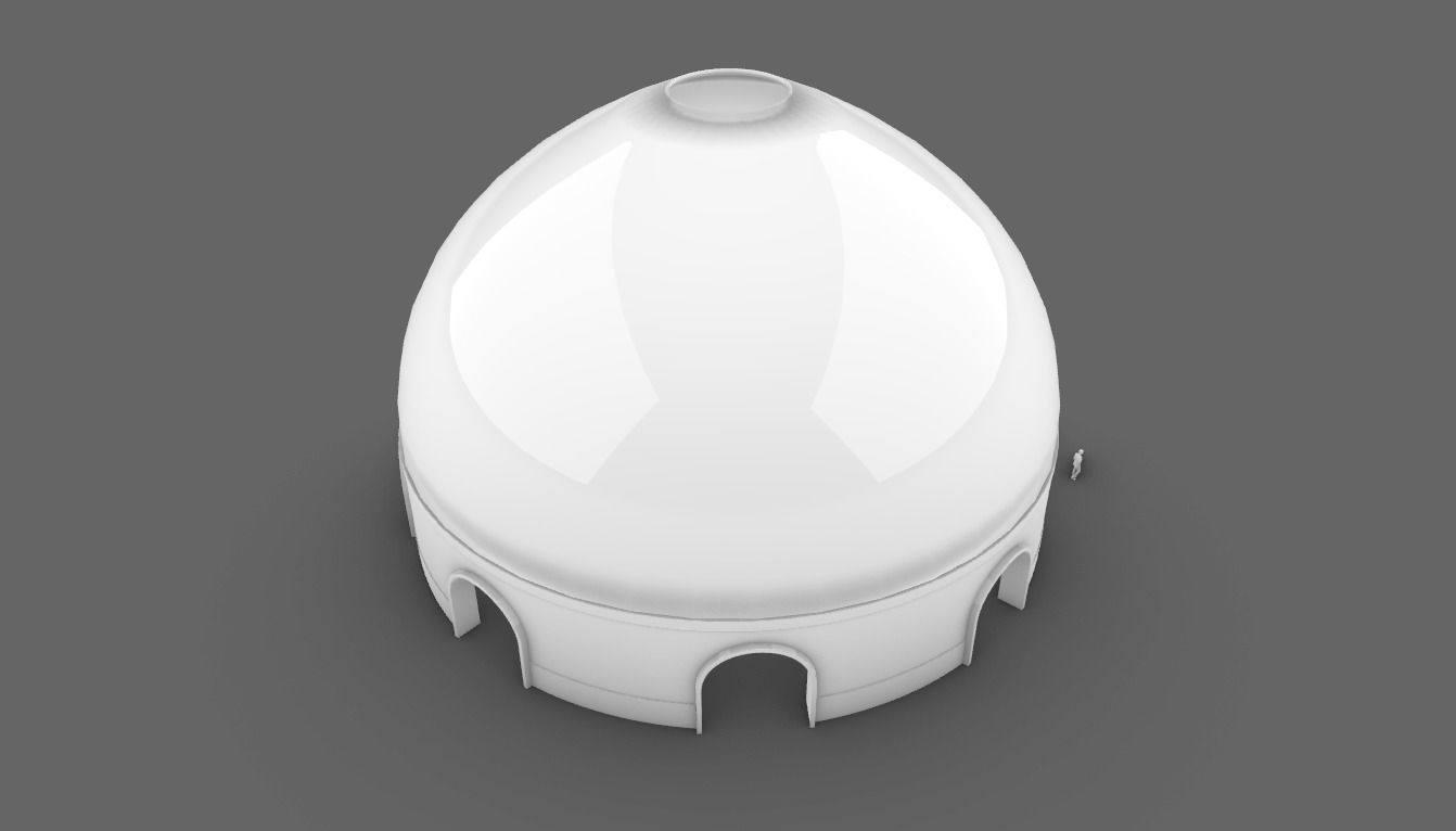Dome Pavilion with Solid Dome with Top Opening v3 3D model_76