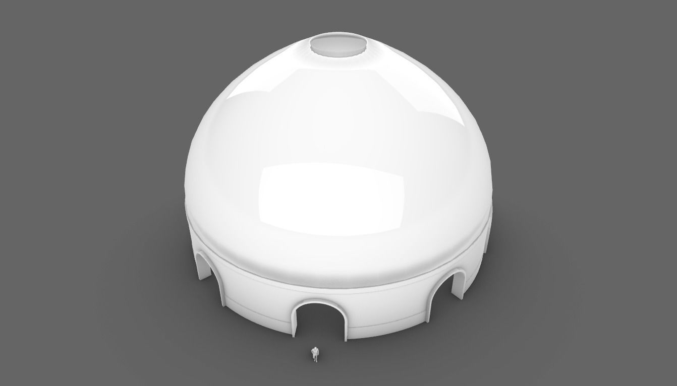 Dome Pavilion with Solid Dome with Top Opening v3 3D model_105
