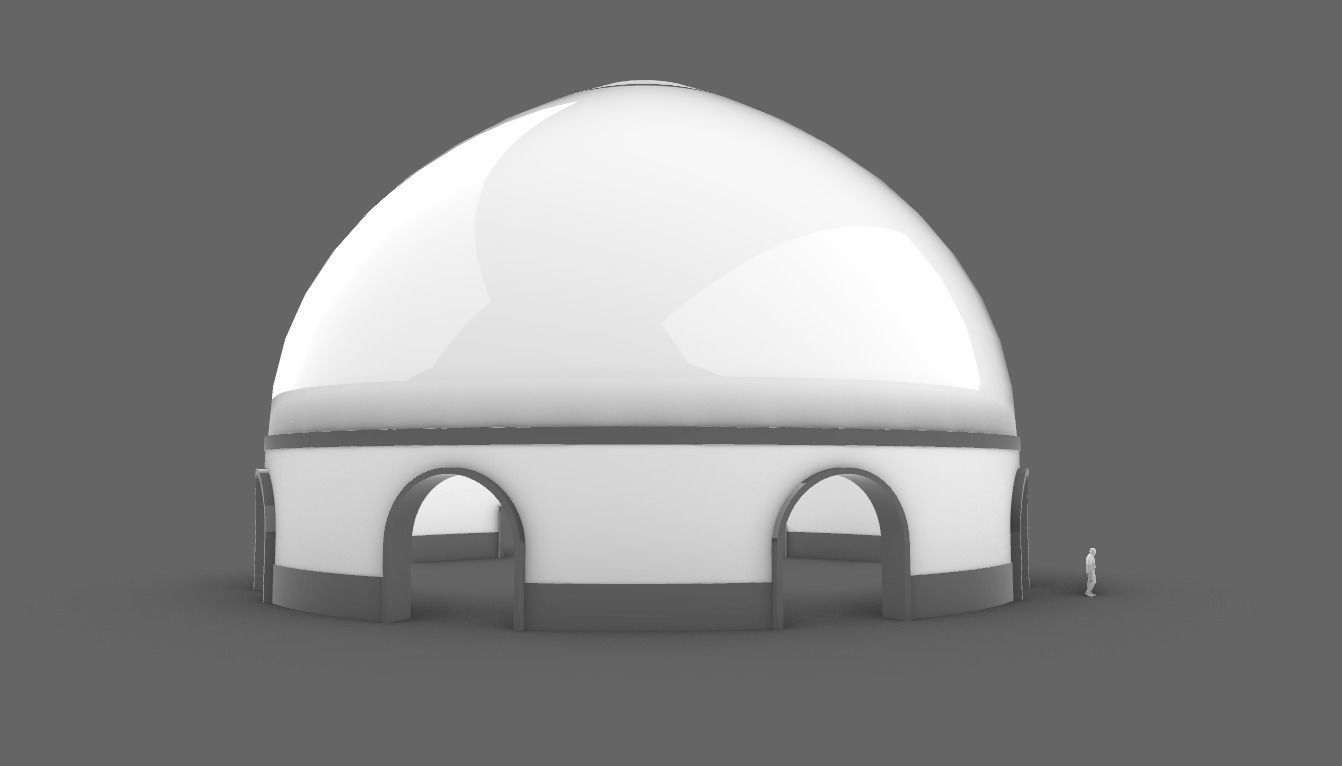 Dome Pavilion with Solid Dome with Top Opening v3 3D model_82