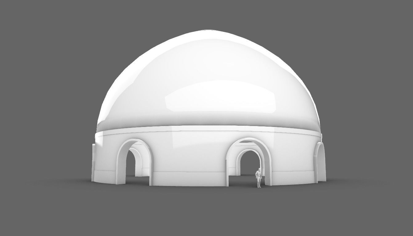 Dome Pavilion with Solid Dome with Top Opening v3 3D model_96