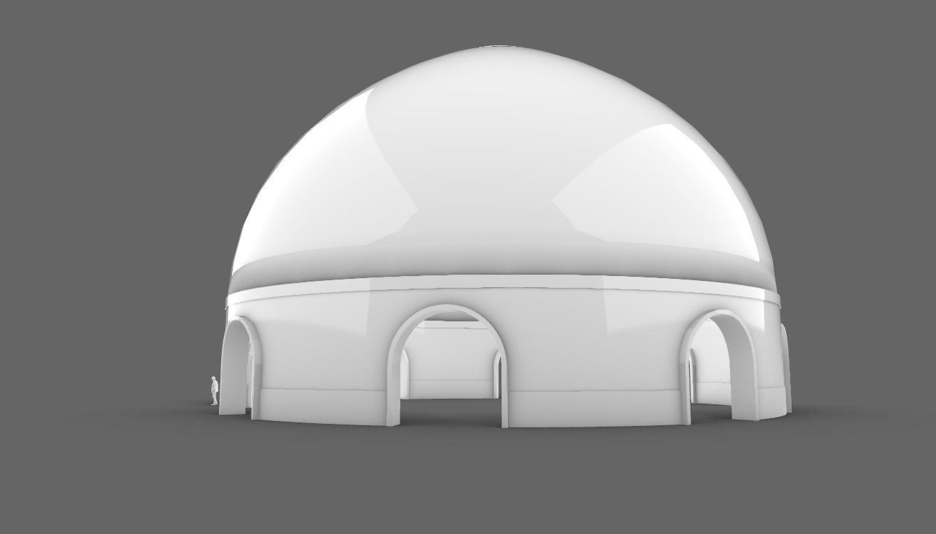 Dome Pavilion with Solid Dome with Top Opening v3 3D model_29
