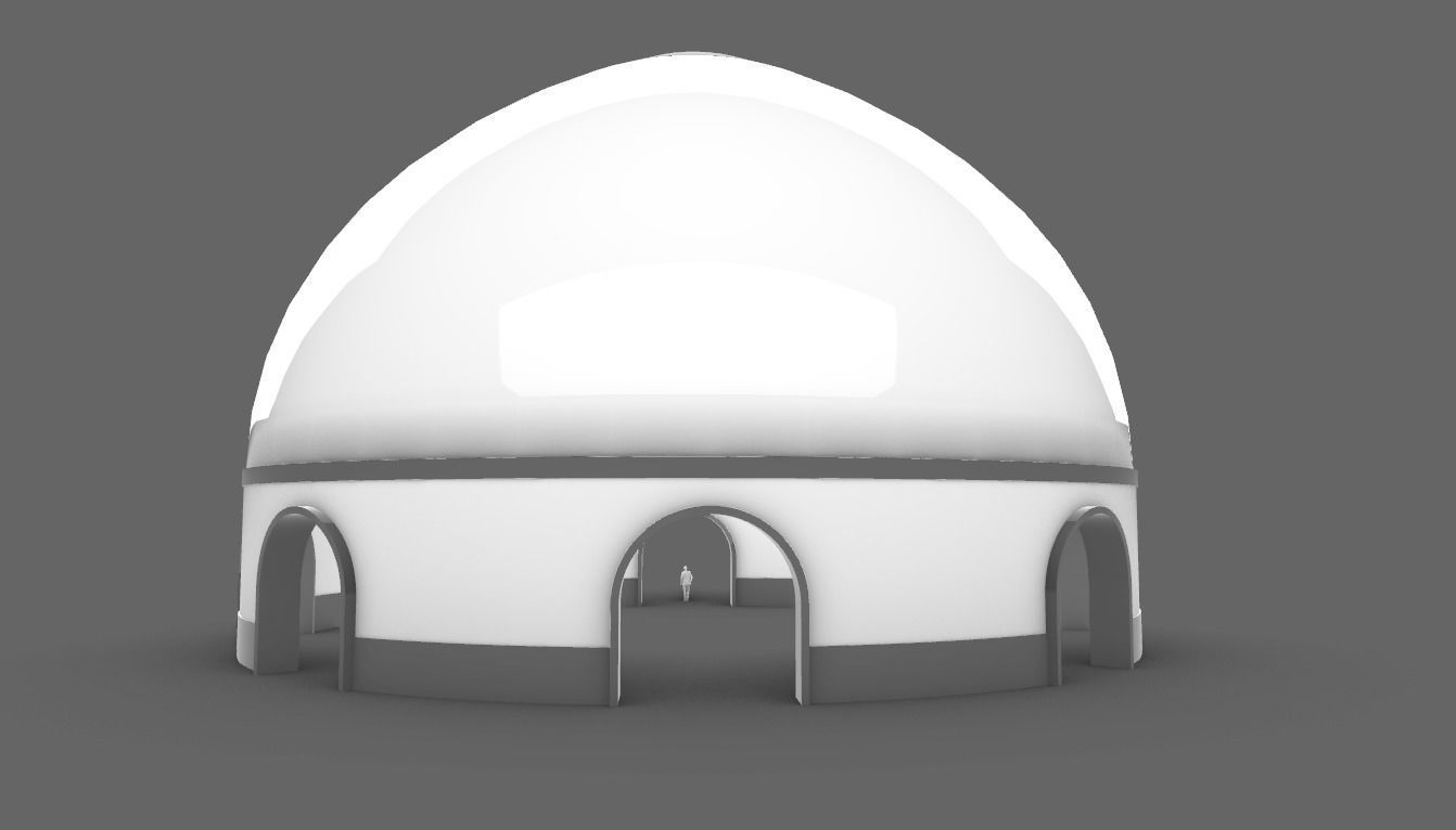Dome Pavilion with Solid Dome with Top Opening v3 3D model_50