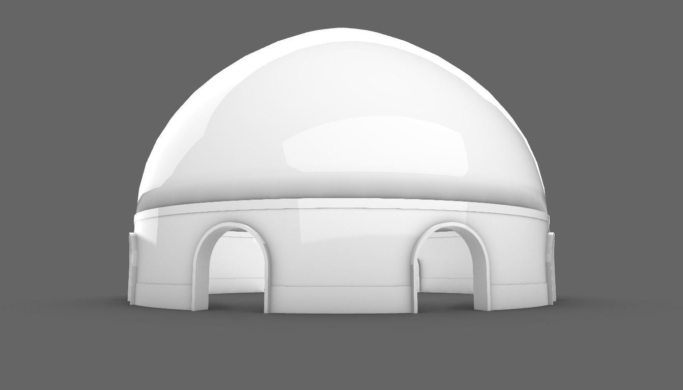 Dome Pavilion with Solid Dome with Top Opening v3 3D model_44