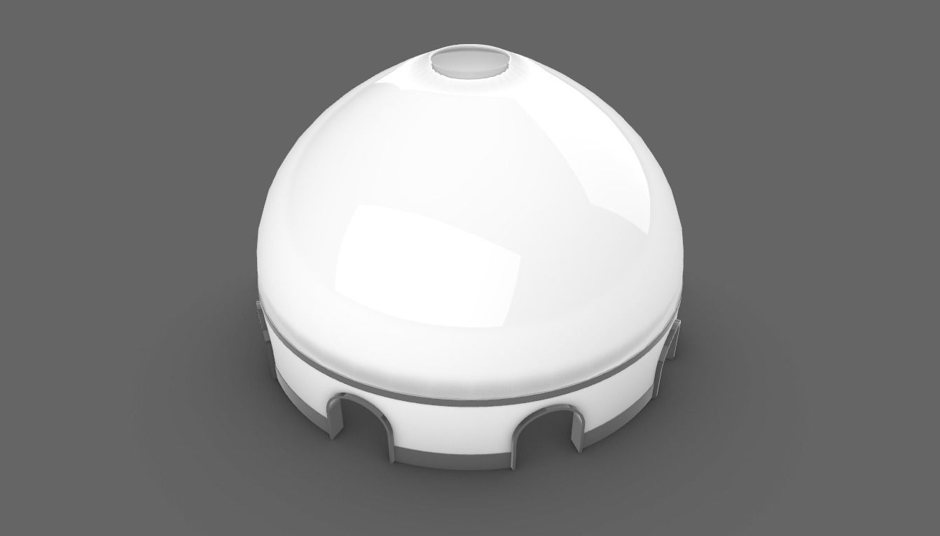 Dome Pavilion with Solid Dome with Top Opening v3 3D model_59
