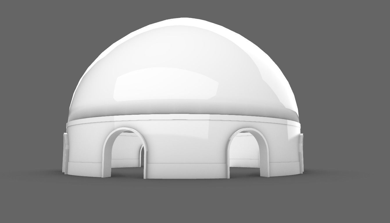 Dome Pavilion with Solid Dome with Top Opening v3 3D model_57