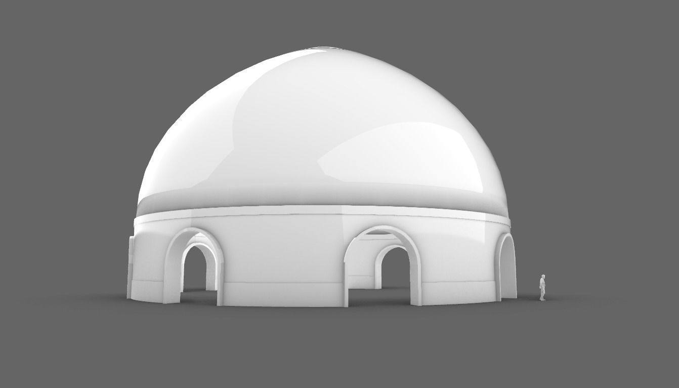 Dome Pavilion with Solid Dome with Top Opening v3 3D model_85