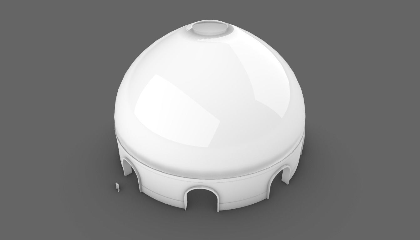 Dome Pavilion with Solid Dome with Top Opening v3 3D model_10